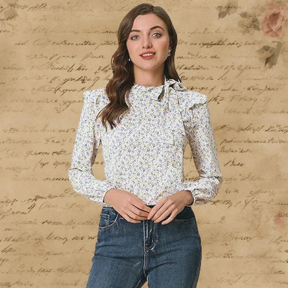 Floral Print Women's Top NWT 25"p2p, 26"length